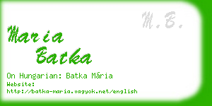 maria batka business card